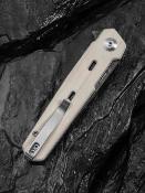 C25015ADS1 Civivi Navo C25015A-DS1 – Couteau Pliant Liner Lock Lame Damas Manche G10 Ivoire, Roulements Ceramique – Livraison Gratuite