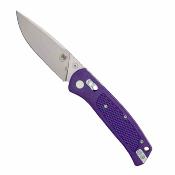 CBTSCTGRPRB CobraTec EDC Scout | Lame Drop Point Acier VG-10 | Manche Grivory Purple | Crossbar Lock - Livraison Gratuite
