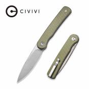 CIVC20010BB Couteau Civivi Stylum Lame Acier 10Cr15CoMoV Stonewash Manche Micarta Olive Slip Joint – Livraison Gratuite