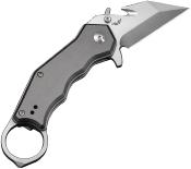 CIVC240181 — Couteau Civivi Amaroq Lame Acier Nitro-V 59-61 HRC Satin Reverse Tanto Manche Aluminium Gris Button Lock Tactique Secours Livraison Gratuite