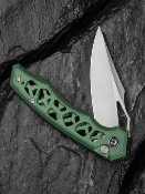 CIVC240393 Couteau Civivi Anaaki Green Clip Point Lame Acier Nitro-V Manche Aluminium Pivot Roulement à Billes Button Lock - Livraison Gratuite
