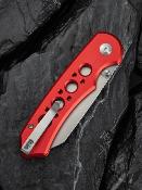 CIVC240672  Couteau CIVIVI Pragma Prime Wharncliffe Lame Acier Sandvik 14C28N Manche Aluminium Red Button Lock - Livraison Gratuite