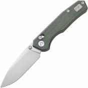 CMB18A CMB Made Knives Explorer CMB-18A – Couteau Pliant EDC Axis Lock Lame Drop Point 14C28N Manche Micarta OD Green - Livraison Gratuite