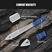 CTK3006HC Condor Combat Machete – Lame Acier 1075 Carbon Manche Blue TPE Housse cuir Salvador - Livraison Gratuite
