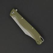 DGRTPFOLSW — Couteau Daggerr Knives Toothpick Linerlock Lame Acier 8Cr14MoV Clip Point Stonewashed Manche ABS Vert Olive Ouverture Flipper - Livraison Gratuite