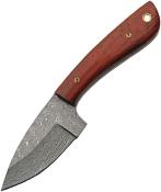 DM1375 Couteau Skinner Lame Damas 256 Couches Gaine Cuir - Livraison Gratuite