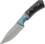 DM1404TR Couteau Skinner Damas Manche Turquoise Étui Cuir - Livraison Gratuite