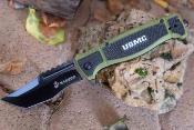 Lot de 2 USMA3005GN USMC Tanto | Lame Tanto A/O Acier 3CR13 | Manche Nylon Vert | Liner Lock | Clip - Livraison Gratuite