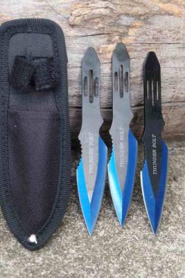CN211536BL Set de 6 Couteaux de Lancer Rite Edge Lame Inox Finition Bleu/Noir Étui Nylon -  Livraison Gratuite