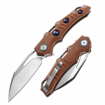 DTK3502MO Dreamtech Micarta Orange | Couteau Lame Sheepfoot Acier D2 | Manche Orange Micarta Liner Lock - Livraison Gratuite