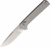 DTK4032TG Couteau Dreamtech | Lame Acier VG-10 Drop Point | Manche Plaquettes Gray Anodized Titanium | Crossbar Lock | Livraison Gratuite