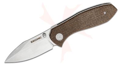 EKC331SBR – Eikonic Kasador Brown Flipper – Lame Acier D2 Drop Point Manche Micarta brun – Livraison Gratuite