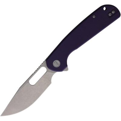 EUT004 Couteau Pliant Eutektik Trinity Lame Acier 14C28N Manche G10 Violet Linerlock - Livraison Gratuite