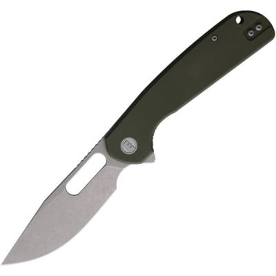 EUT005 Couteau Pliant Eutektik Trinity Lame Acier 14C28N Manche G10 Vert OD Linerlock - Livraison Gratuite