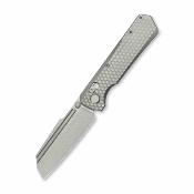 GEO2506A GEO Knife Noxiz – Couteau pliant Lame Acier M390 Sheepsfoot Manche Titane Gris Axis Lock - Livraison Gratuite