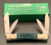 HR324CGJB Couteau Hen & Rooster Vintage Congress Green Lames Acier Carbone Made Germany - Livraison Gratuite