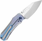 K1058A2 Couteau Kansept Loki Blue Titanium | Lame Acier CPM-S35VN Satin | Manche Titane Bleu Anodisé | Design Loki | Framelock - Livraison Gratuite