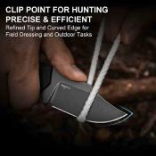 KI1078A3 Kizer Beaver 2 Black | Couteau à Lame Fixe Clip Point D2 Manche G-10 Noir | Étui Kydex - Livraison Gratuite