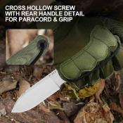 KI1101A2 Kizer Drop Bear 3 – Couteau Fixe Lame Drop Point Acier 14C28N Stonewash Manche Green Micarta Housse Polymère – Livraison Gratuite