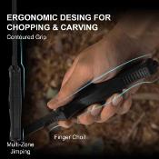 KI1103A2 Kizer Drop Bear Fix 7 – Couteau Bushcraft Lame Acier 1095HC Black Manche Black G10 étui kydex - Livraison Gratuite