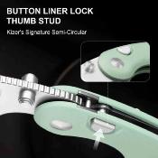 KIV2742A4 Kizer Microbe – Couteau Lame Acier 14C28N Satin Drop Point Manche G10 Jade Button Lock – Livraison Gratuite