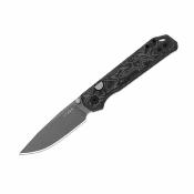 KIV34582BDA2 Couteau Kizer Begleiter 2.9 | Lame Acier BD1N Gray PVD | Manche Micarta Vortex Noir et Blanc | Livraison Gratuite