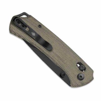KIV34902CA1 Kizer T1 CD Clutch Lock – Couteau pliant lame Nitro-V manche Norplex Ultrex Micarta brun, clip deep carry réversible – Livraison Gratuite