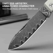 KIV3760A3 Kizer Trestle D – Couteau Lame Acier Damas Drop Point Manche Aluminium/Leopardwood Slipjoint Nail Nick – Livraison Gratuite