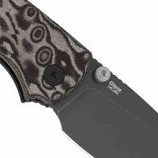 KIV3801A2 Couteau Kizer Glaux | Lame Acier 14C28N Gray PVD | Manche Micarta Black Vortex | Livraison Gratuite
