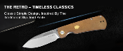 KIV4726A1 Couteau Kizer Retro Lame Drop Point Acier Nitro-V Manche Micarta & Laiton Pivot Bearing Liner Lock - Livraison Gratuite