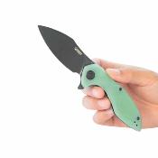 KU236Q Kubey Noble – Couteau pliant Liner Lock Lame Acier 14C28N Blackwash Manche Jade G10 - Livraison Gratuite