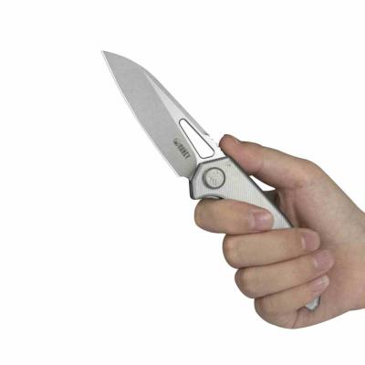 KUB122A1 — Couteau Kubey Coeus Lame Acier 14C28N Spear Point Beadblast Manche Polycarbonate Translucide Liner Locking Flipper - Livraison Gratuite
