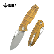KUB322R Kubey Tityus  – Couteau Pliant Liner Lock | Lame Drop Point Beadblast 14C28N | Manche Ultem Transparent - Livraison Gratuite