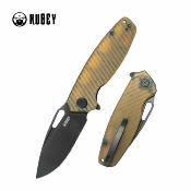 KUB322S Kubey Tityus – Couteau Pliant Liner Lock | Lame Drop Point Blk 14C28N | Manche Ultem Transparent - Livraison Gratuite