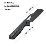 KUB328G Couteau Kubey Atlas Pliant G10 Lame Sheepsfoot Acier 14C28N Blk - Livraison Gratuite