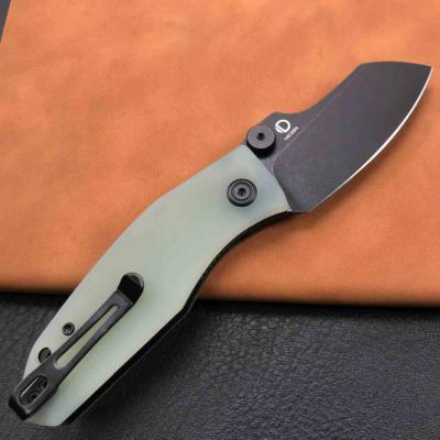 KUB337C Kubey Monsterdog  – Couteau Pliant Tanto Reverse, Lame 14C28N Darkwashed, Manche G10 Jade Ball Bearing - Livraison Gratuite