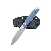 KUB357D Couteau Kubey Dust Devil Blue Lame Spear Point Acier 14C28N Manche Micarta Étui Kydex – Livraison Gratuite