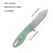 KUB358C Couteau Kubey Master Chief Outdoor Jade Blade AUS-10 IKBS - Livraison Gratuite