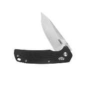 KUB465A Couteau Kubey Freki | Lame Acier 14C28N Satin Drop Point | Manche G10 Black | Crossbar Lock | Livraison Gratuite