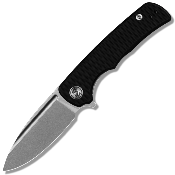 MGR810WBK — Couteau Miguron Knives Talism Lame Acier D2 Drop Point Stonewash Manche G10 Noir Flipper - Livraison Gratuite