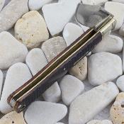 MR677 Marbles Lockback Folding Knife – Couteau Pliant Lockback | Lame Clip Point Inox Satinée | Manche Os Marron Quadrillé - Livraison Gratuite