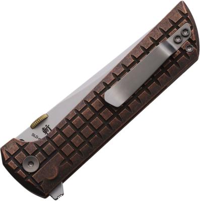 NMB2406CUG — Couteau North Mountain Blade Chop 2 Crossbar Lock Lame Acier SLD-Magic Tanto Manche Cuivre Motif Frag Antique Livraison Gratuite