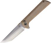 NMB2406YLMCT — Couteau North Mountain Blade Chop 2 Button Lock Lame Acier SLD-Magic San Mai Tanto Manche Micarta Tan Livraison Gratuite