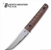 NMB2416MCT Couteau North Mountain CHOP MINI 2416-MCT | Lame Tanto Acier SLD-MAGIC | Manche Micarta sculpté | Étui Kydex - Livraison Gratuite