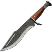 PA7901 Couteau Bowie Lame Carbone Forgée Dans Clou de Rail Etui Cuir - Livraison Gratuite