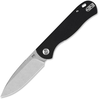 QS170A1 Couteau QSP Ferret | Lame Clip Point Acier Nitro-V Stonewash | Manche Black G10 Liner Lock - Livraison Gratuite