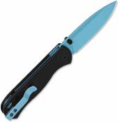 QS170A4 Couteau QSP Ferret | Lame Clip Point Acier Nitro-V Sky Blue | Manche Black G10 Liner Lock - Livraison Gratuite