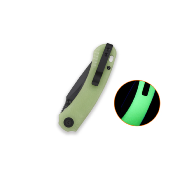 QS174B2 QSP Coyote Nitro V Black Glow G10 Couteau Lame Acier Nitro-V Manche Plaquettes Glow-in-the-Dark G10 Button Liner Lock - Livraison Gratuite