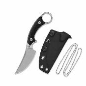 QS178A1 — Couteau QSP Baby Viper Lame Acier 10Cr15MoV 5tonewash Clip Point Manche G10 Noir Étui Kydex Livraison Gratuite
