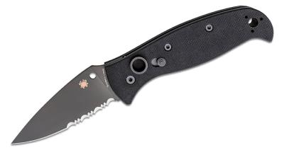 SC165GPSBBK2 Couteau Automatique Spyderco Autonomy 2 AUTO Lame Acier LC200N Black Serrated Button Lock USA - Livraison Gratuite 